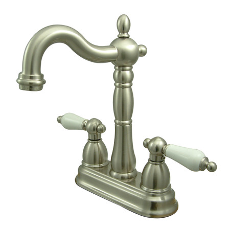 KINGSTON BRASS Bar Faucet W/out Pop-Up Rod, Brushed Nickel KB1498PL